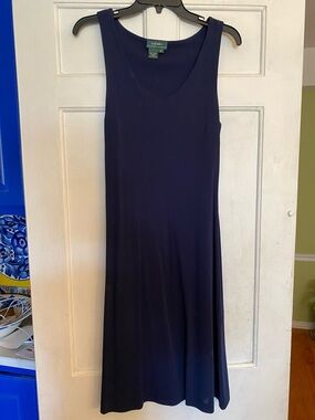 Lauren Ralph Lauren Navy Sleeveless V-Neck Maxi Dress